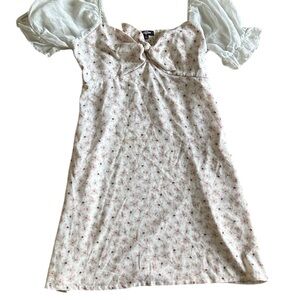 Floral Puff Sleeve Mini Dress (C4)